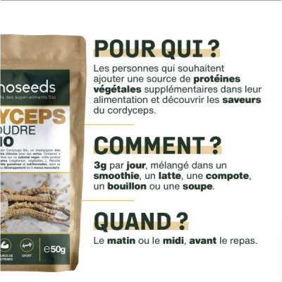 Cordyceps en Poudre Bio 50g – Énergie & Endurance | Champivie