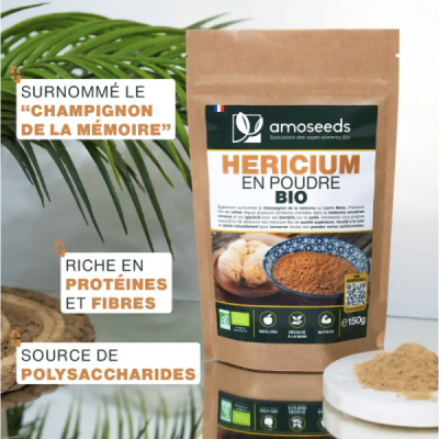 Hericium en Poudre Bio 50g – Crinière de Lion | Champivie