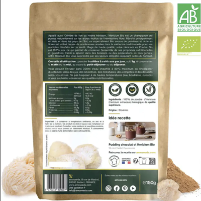 Hericium en Poudre Bio 50g – Crinière de Lion | Champivie