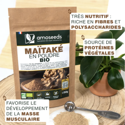 Maïtaké en Poudre Bio 50g – Grifola frondosa | Champivie