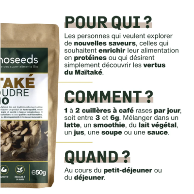 Maïtaké en Poudre Bio 50g – Grifola frondosa | Champivie