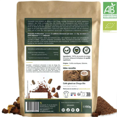 Poudre de Chaga Bio 50g – Antioxydant Puissant | Champivie