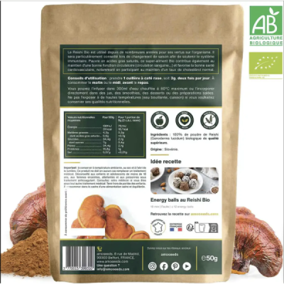 Reishi en Poudre Bio 50g – Champignon de l'Immortalité