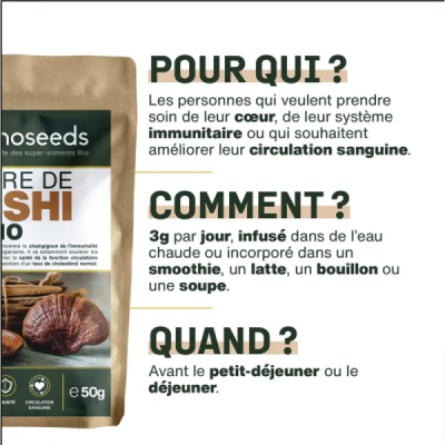 Reishi en Poudre Bio 50g – Champignon de l'Immortalité