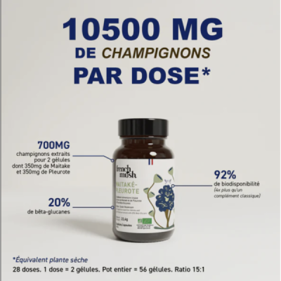 Gélules Duo Maïtaké & Pleurote Bio – Immunité & Vitalité